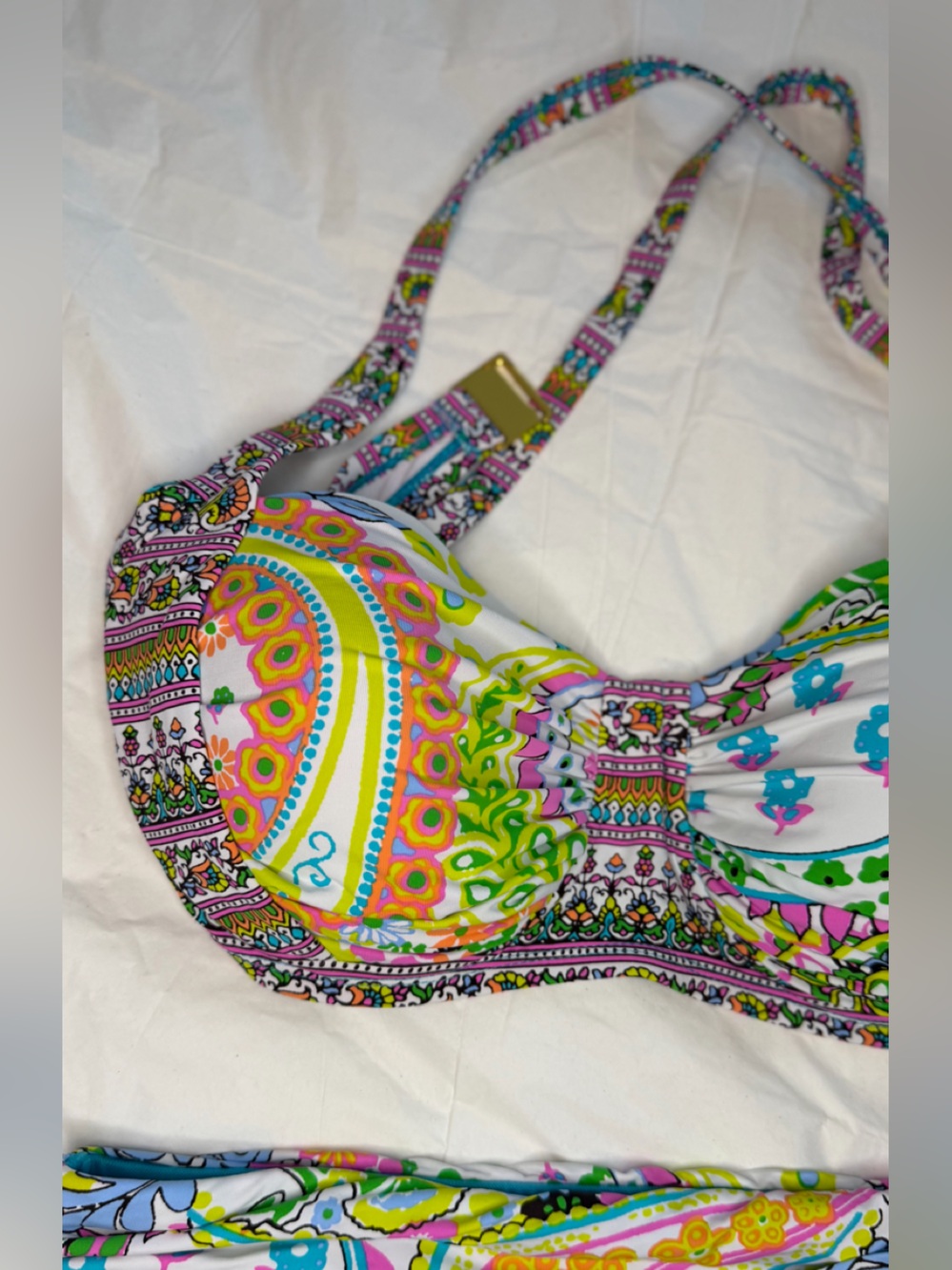 Bleu Rod Beattie White Multi Paisley Two-Piece Swimsuit - Picture 2 of 6